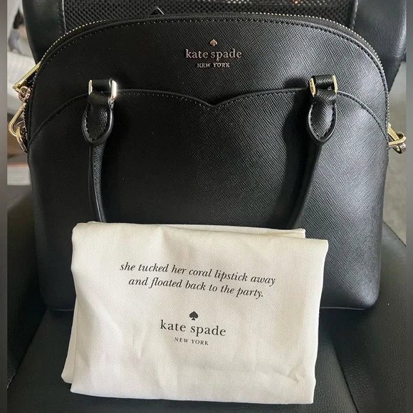 NWT Kate Spade Payton Medium Dome Satchel Bag Black with Crossbody & Dust Bag - Picture 6 of 16